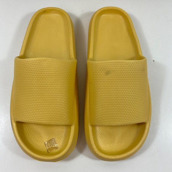 Unisex Yellow Slide Sandals Non-Slip Shower Open Toe Lightweight Shoes Size 12 - Picture 3 of 8
